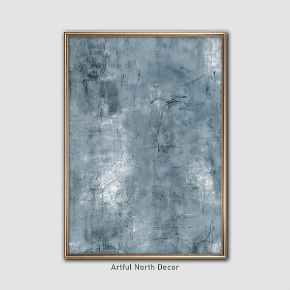 Modern Abstract Powder Blue Line Art