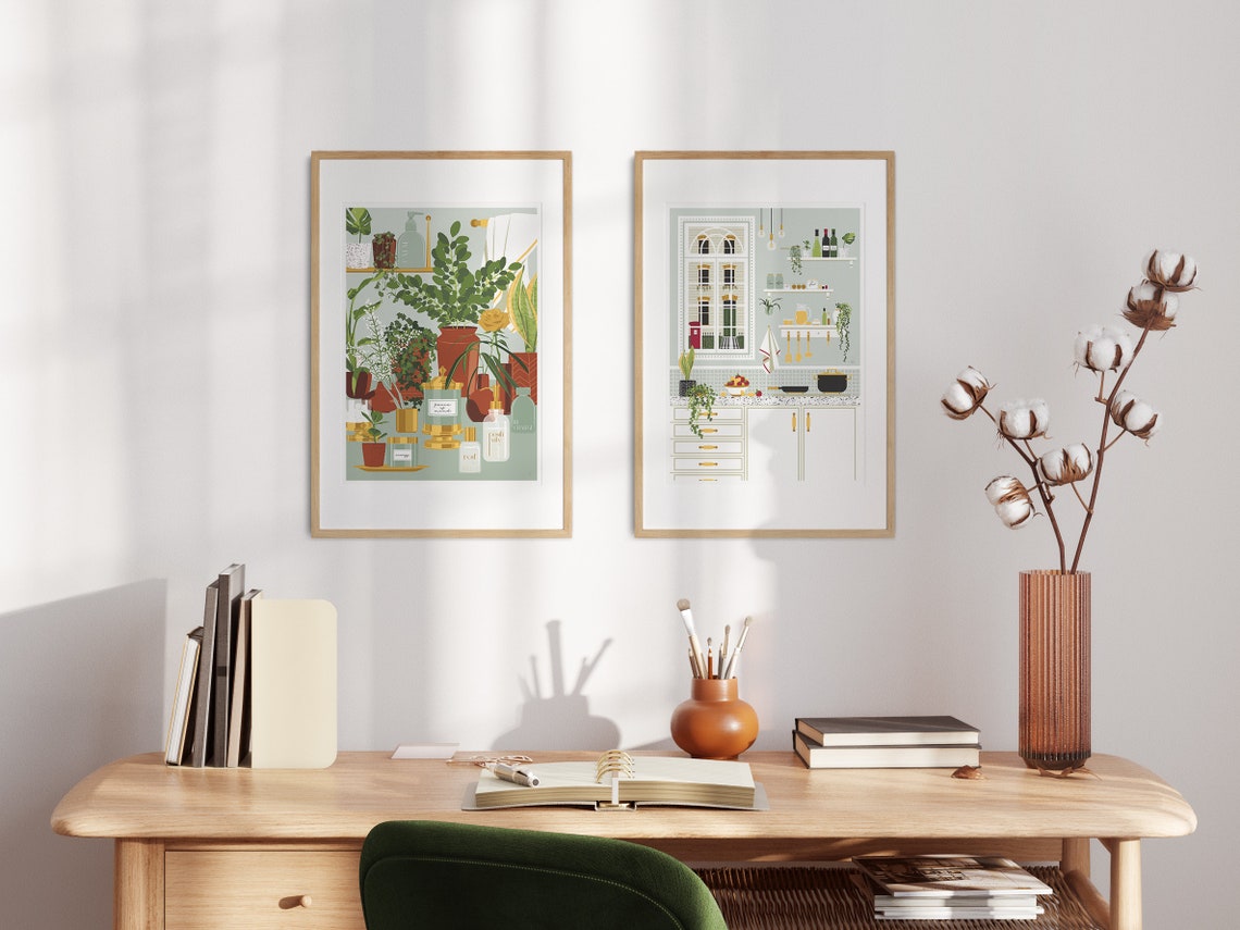 English Breakfast Kitchen Overlooking London Street Art Print - Image 3