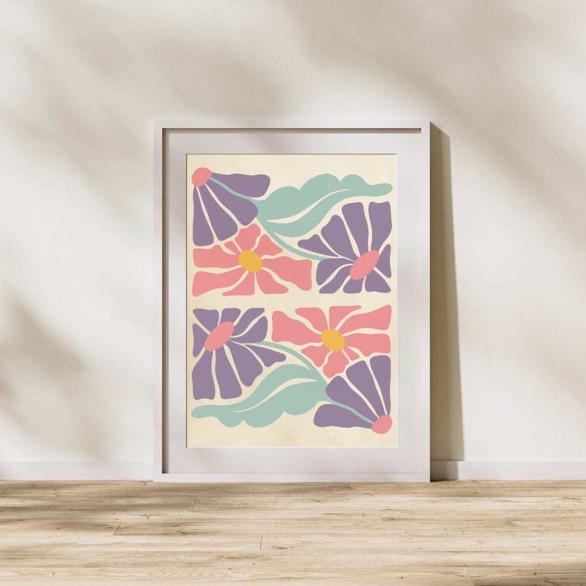 Colorful Floral Wall Art Minimalist Botanical Print A1a5 Jpegpdf