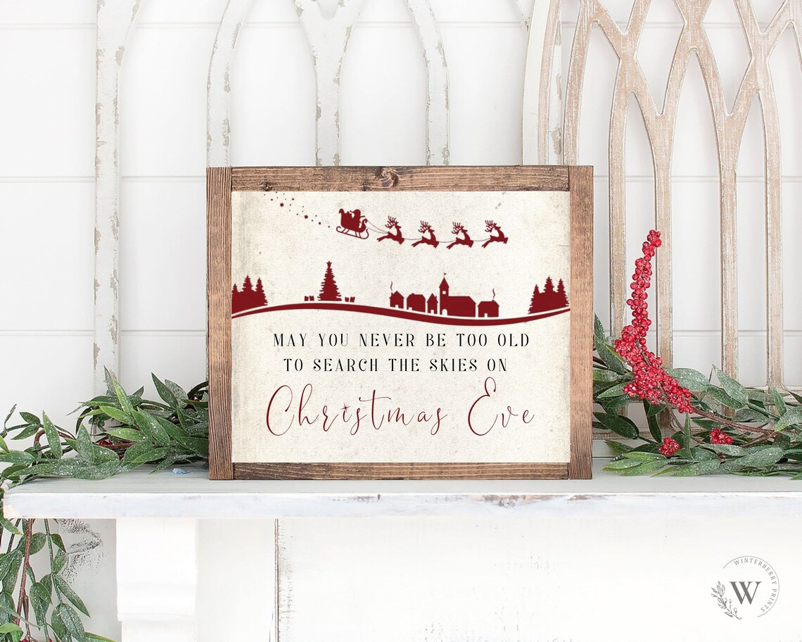 Christmas Eve Skies Sign Christmas Wall Art Print - Image 4