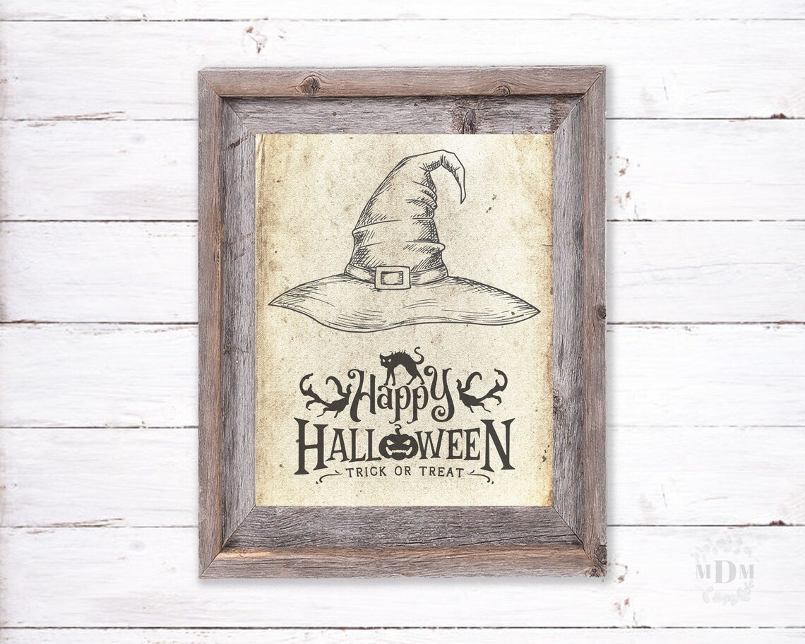 Happy Halloween Book Page Art Print, Antique Look - Image 4
