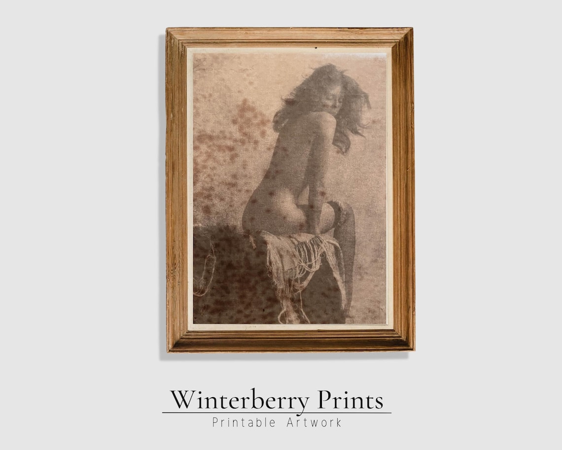 Vintage Nude Female Profile Bathroom Wall Art Print - Image 5