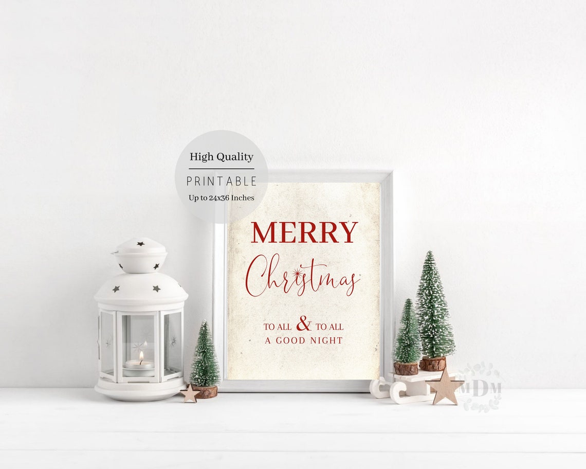 Christmas Merry Christmas To All And To All A Good Night Christmas Wall Art Christmas Poster Christmas Print Farmhouse Christmas - Image 2