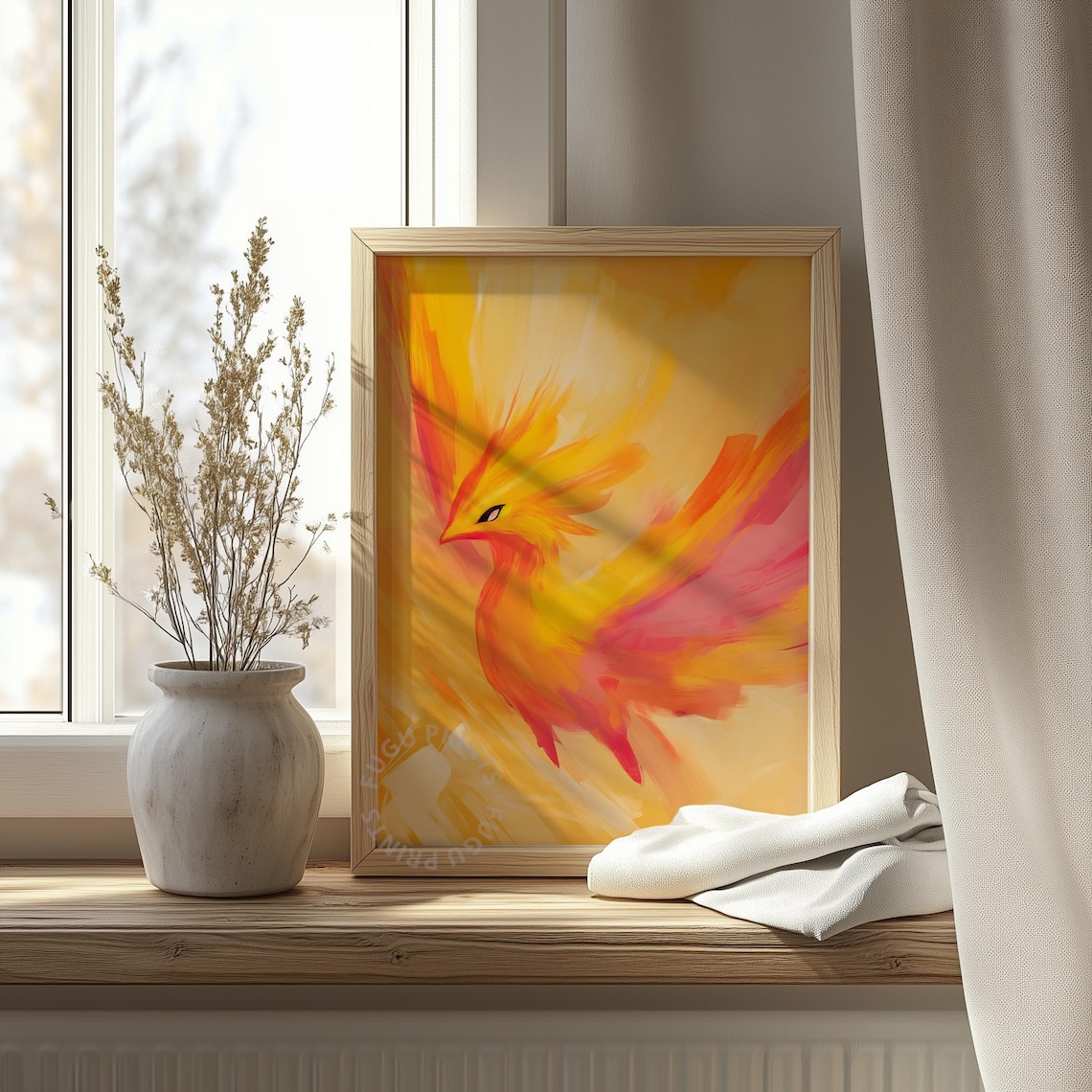 Phoenix Abstract Art, Boho Fantasy Bird Art - Image 4