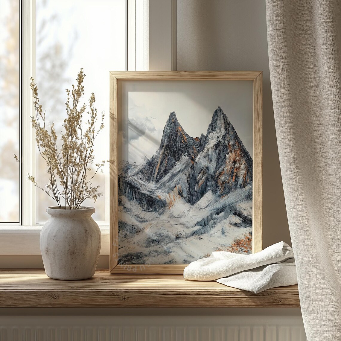Impasto Mountain Peaks Abstract Landscape - Image 4