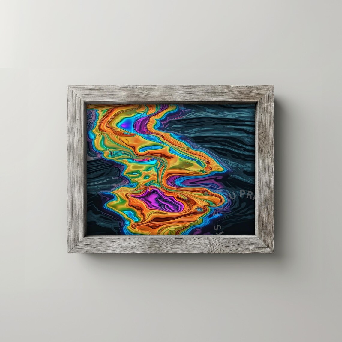 Iridescent Abstract Fluid Art, Psychedelic Modern Decor - Image 2