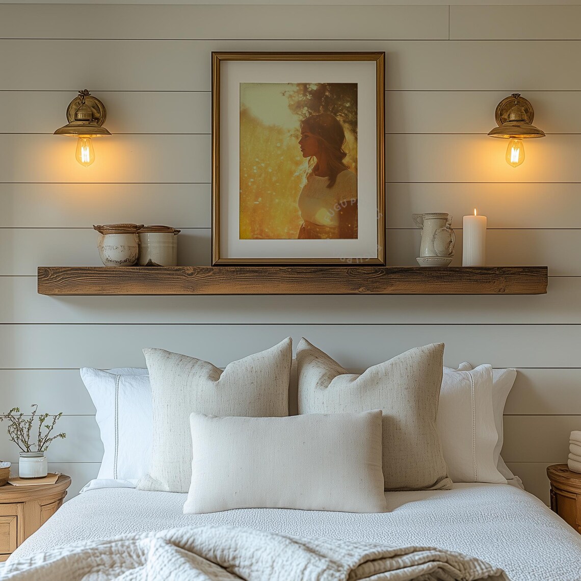 Golden Hour Woman Ethereal Portrait, Boho Decor - Image 2