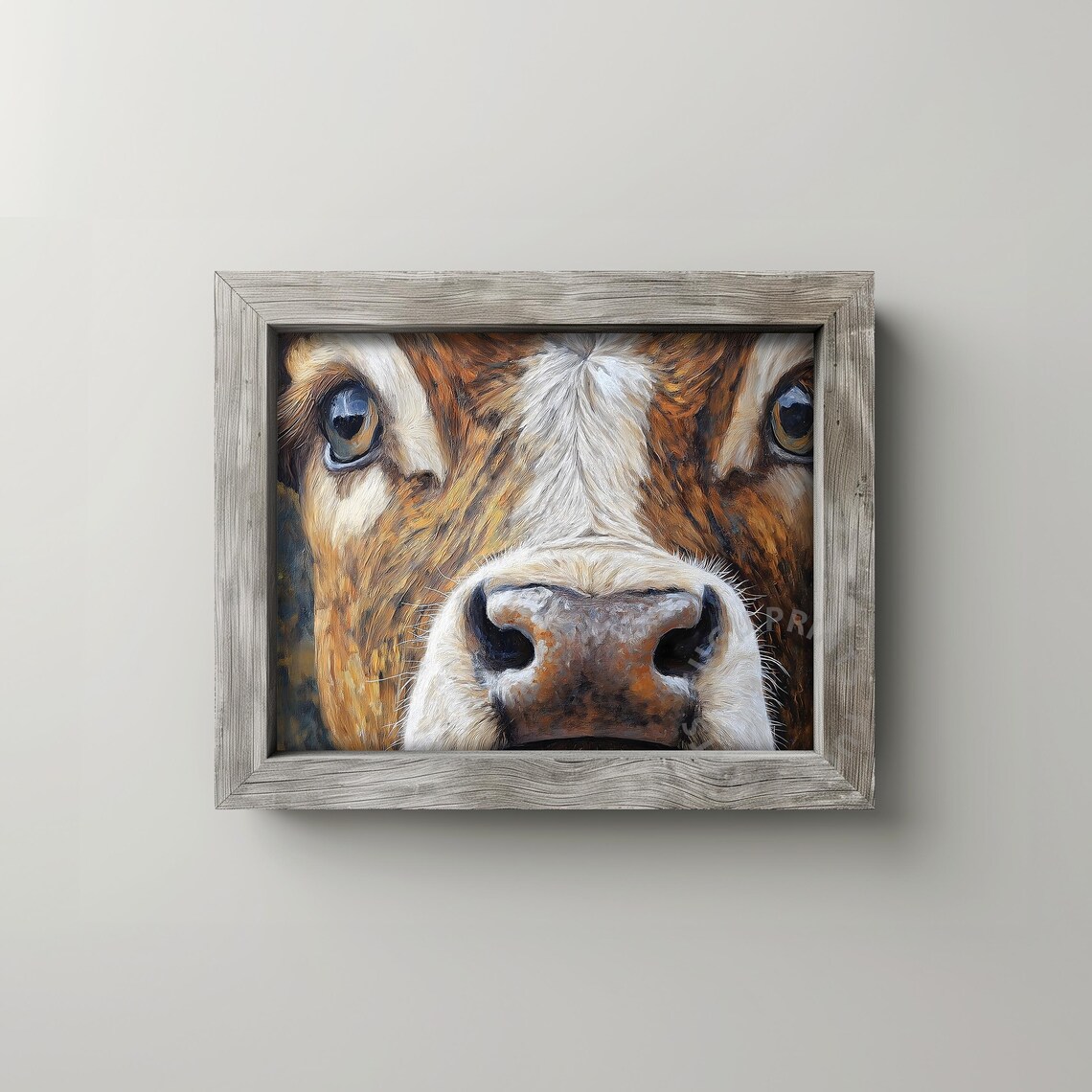 Cow Portrait, Rustic Farmhouse Kitchen Decor - Image 2