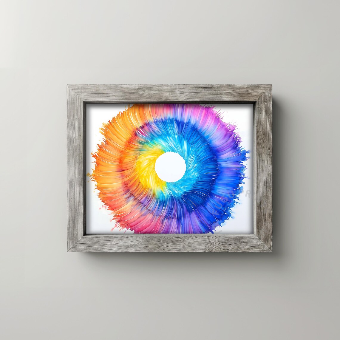 Rainbow Circle, Abstract Modern Decor Energy Burst - Image 2