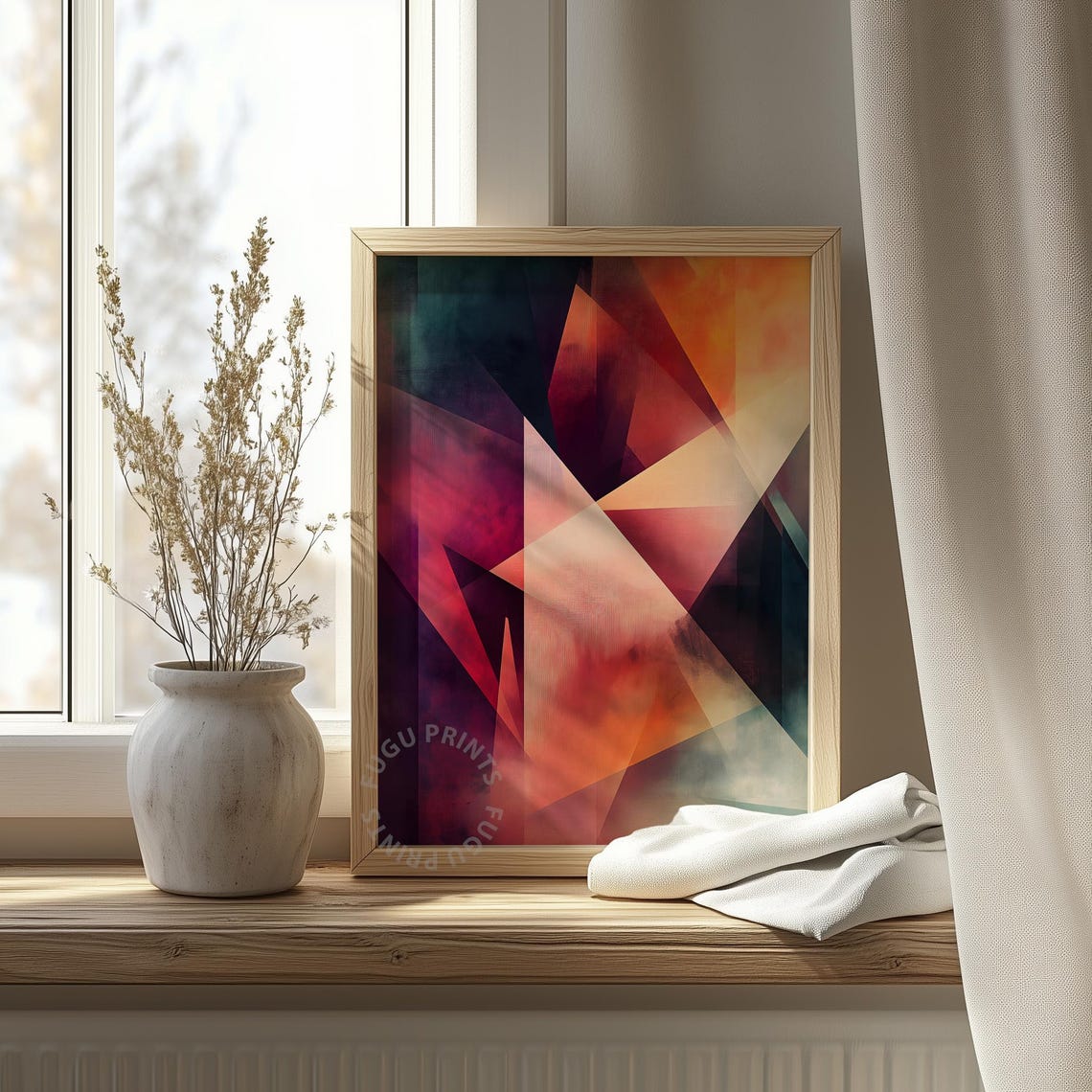 Geometric Abstract Art Modern Art Print Colorful Wall Decor Triangle Art Contemporary Home Office Art 159 - Image 4