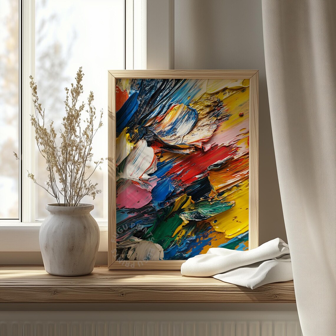 Abstract Impasto Art, Colorful Modern Decor - Image 4