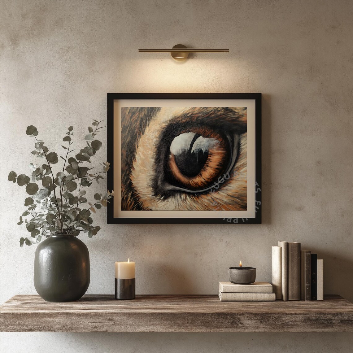 Tiger Eye Close Up Amber Iris Realistic Wildlife Detail Wall Art - Image 4