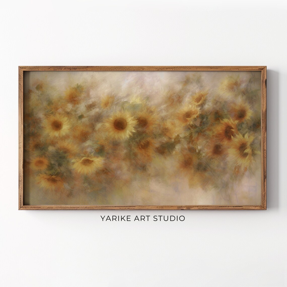 Golden Sunflower Field Dreamy Impressionist Summer Painting Poster