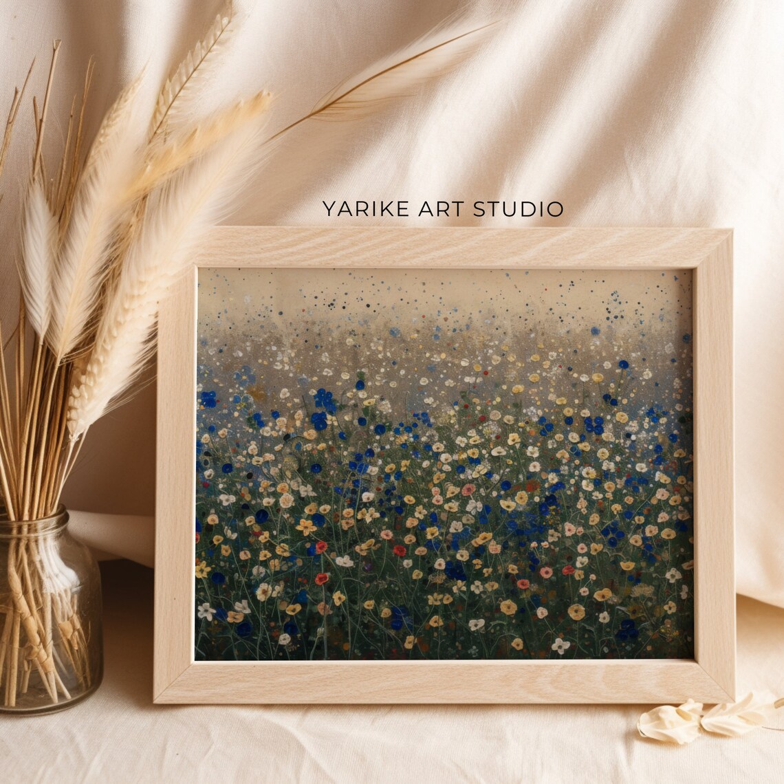 Wildflower Meadow Oil Painting Autumn Field Vintage Landscape Poster - Image 2