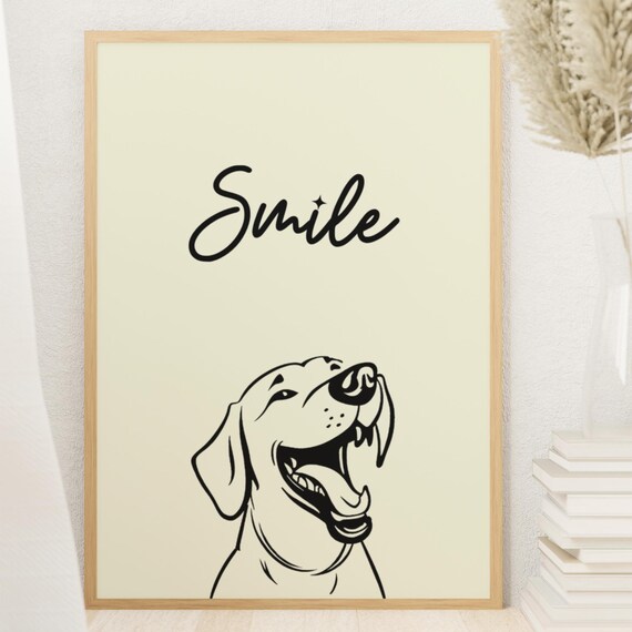 Golden Retriever Smile Poster Motivational Dog Wall Art Funny Pet Lover Gift Decor Inspirational Print