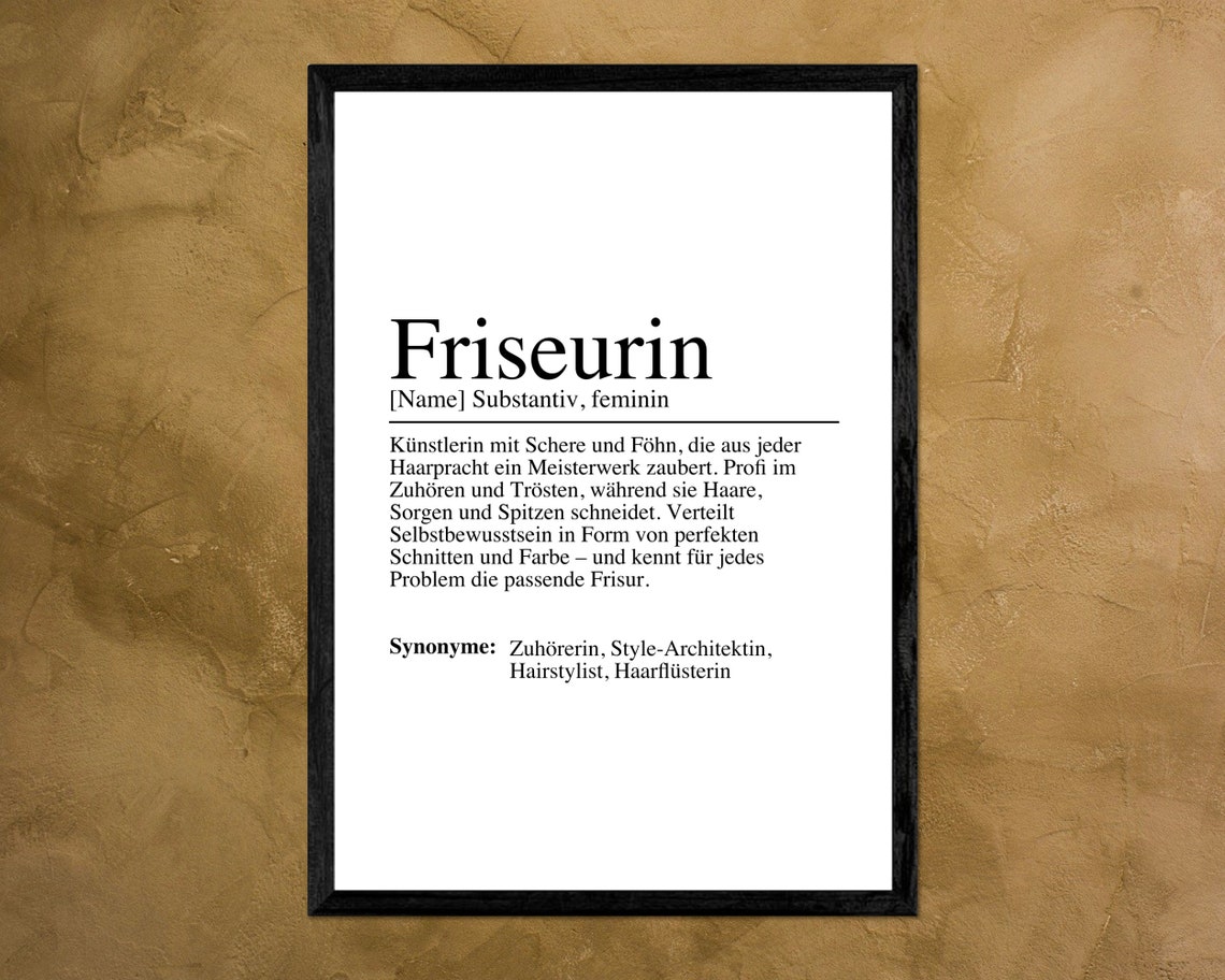 Hairdresser Definition Poster Image Gift Decoration Hairdressing Salon Hairdresser Hairstylist