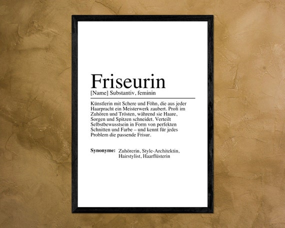 Hairdresser Definition Poster Image Gift Decoration Hairdressing Salon Hairdresser Hairstylist