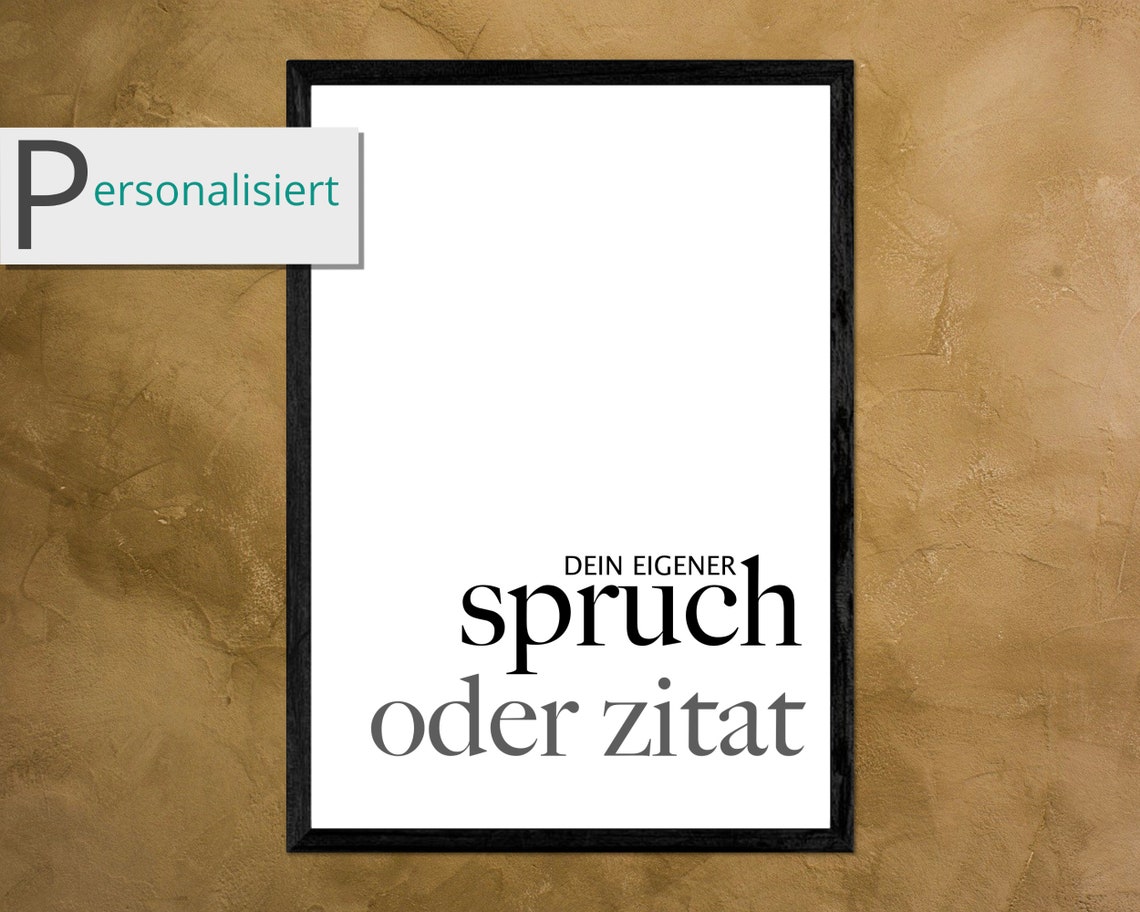 Your Own Saying or Quote Custom German Minimalist Typography Poster