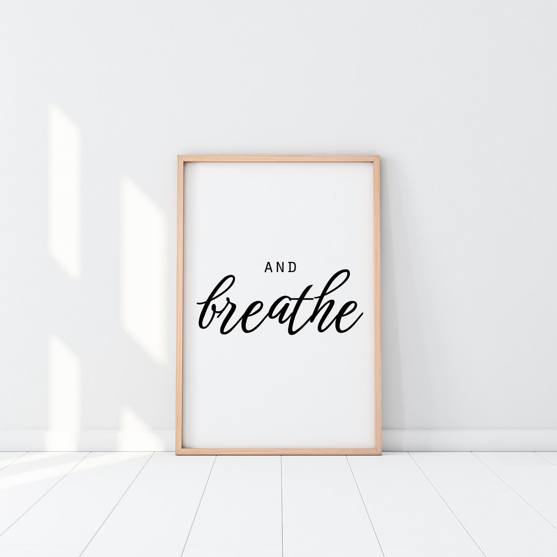 Calm And Breathe Minimalist Black Typography Mindfulness Poster - Image 2