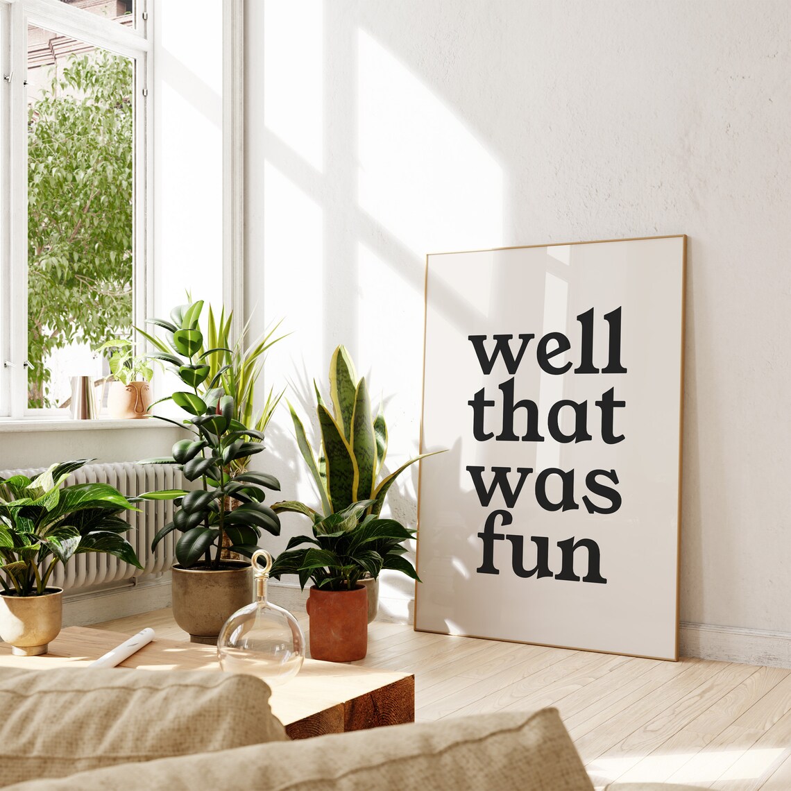 Well That Was Fun Wall Art Quotes Funny Aesthetic Kitchen Decor Cute Sarcastic Wall Art Minimalist Heart Print - Image 3