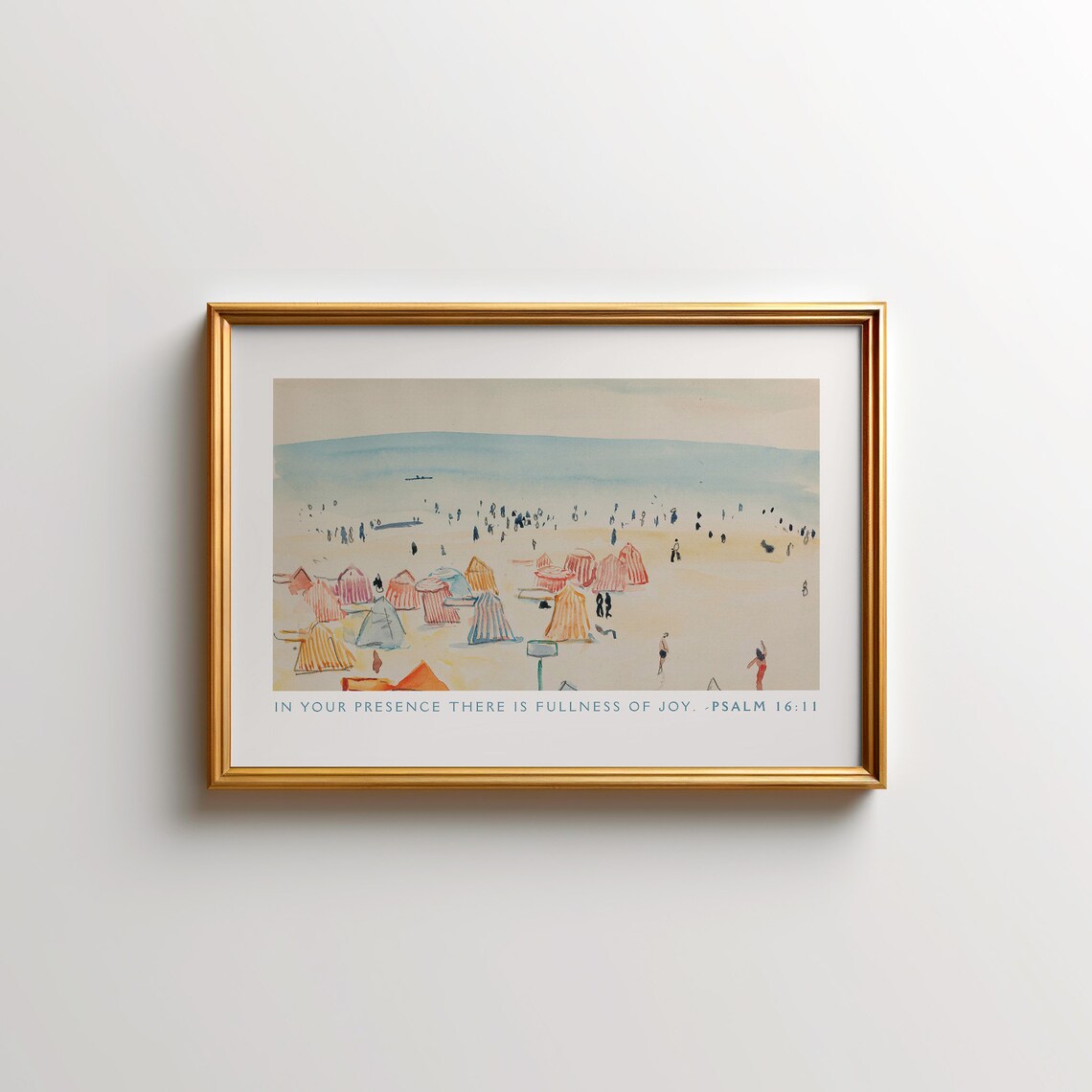 Psalm 16:11 Vintage Christian Coastal Landscape Art Print - Image 4