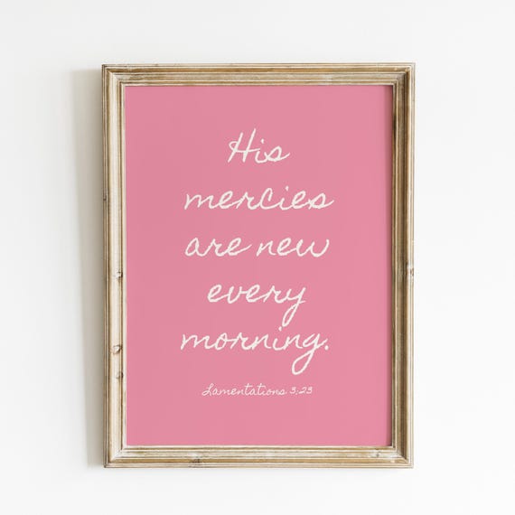 Lamentations 3 Bible Verse Wall Art Christian Wall Art Trendy Apartment Decor Wall Art Quote Inspirational Motivational Wall Art