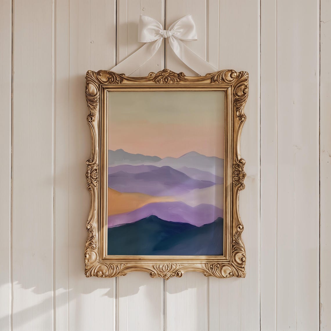 Purple Mountain Layers Sunset Abstract Landscape Painting Poster - Image 4