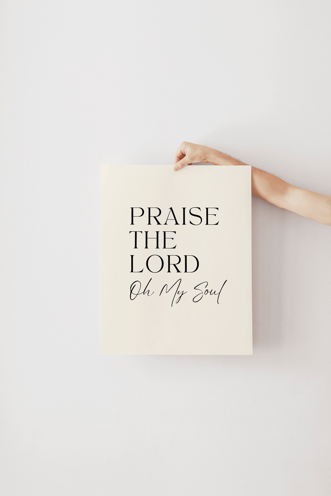 Praise The Lord Oh My Soul Modern Minimalist Christian Quote Poster - Image 3