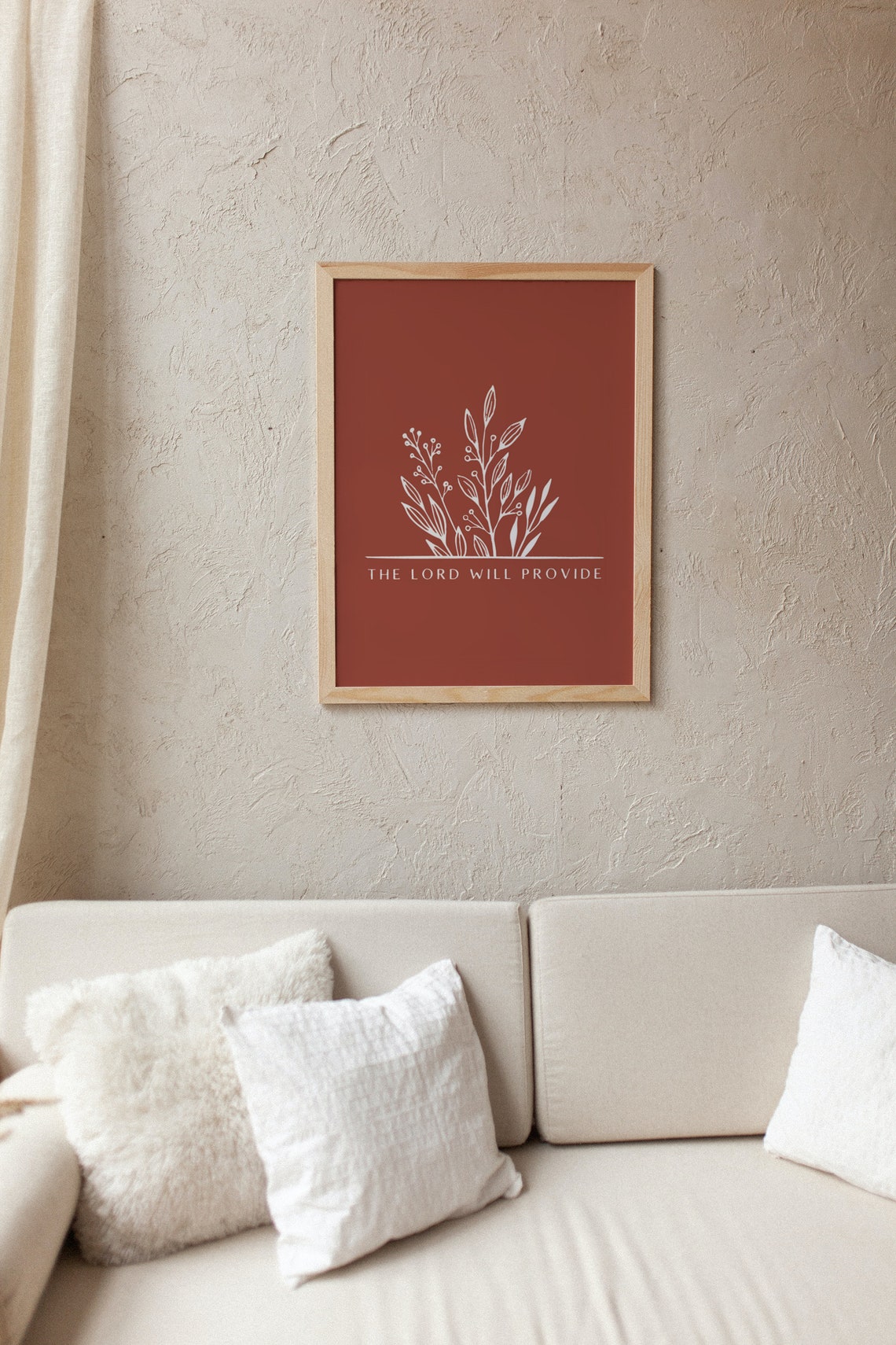 The Lord Will Provide Terracotta Botanical Line Art Christian Poster - Image 2