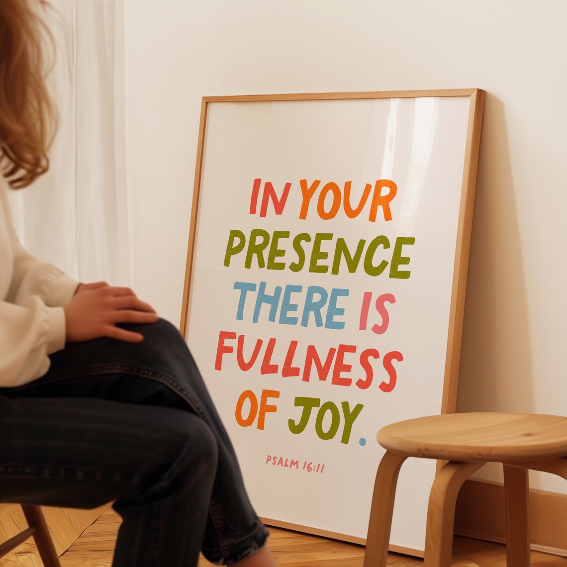 In Your Presence There Is Fullness Of Joy Psalm 16 11 Colorful Typography Wall Art - Image 3