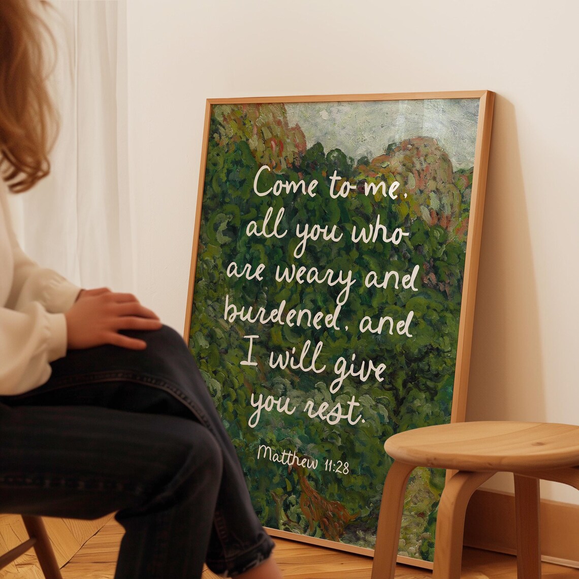 Matthew 11:28 Scripture Art Print, Christian Wall Decor - Image 4