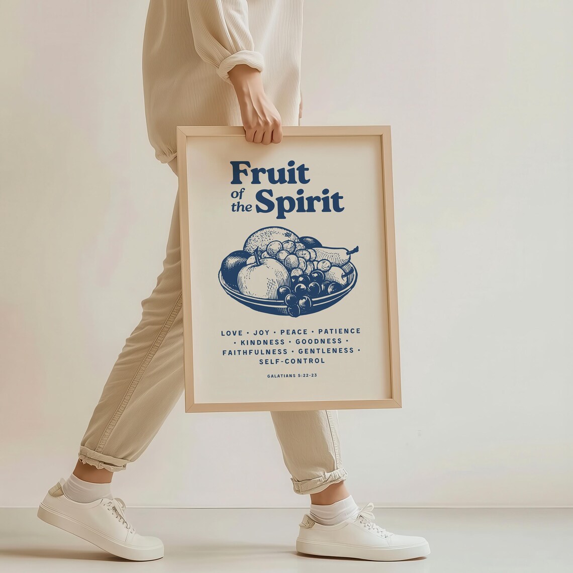 Fruit of the Spirit Galatians 5:22-23 Vintage Fruit Bowl Poster - Image 3
