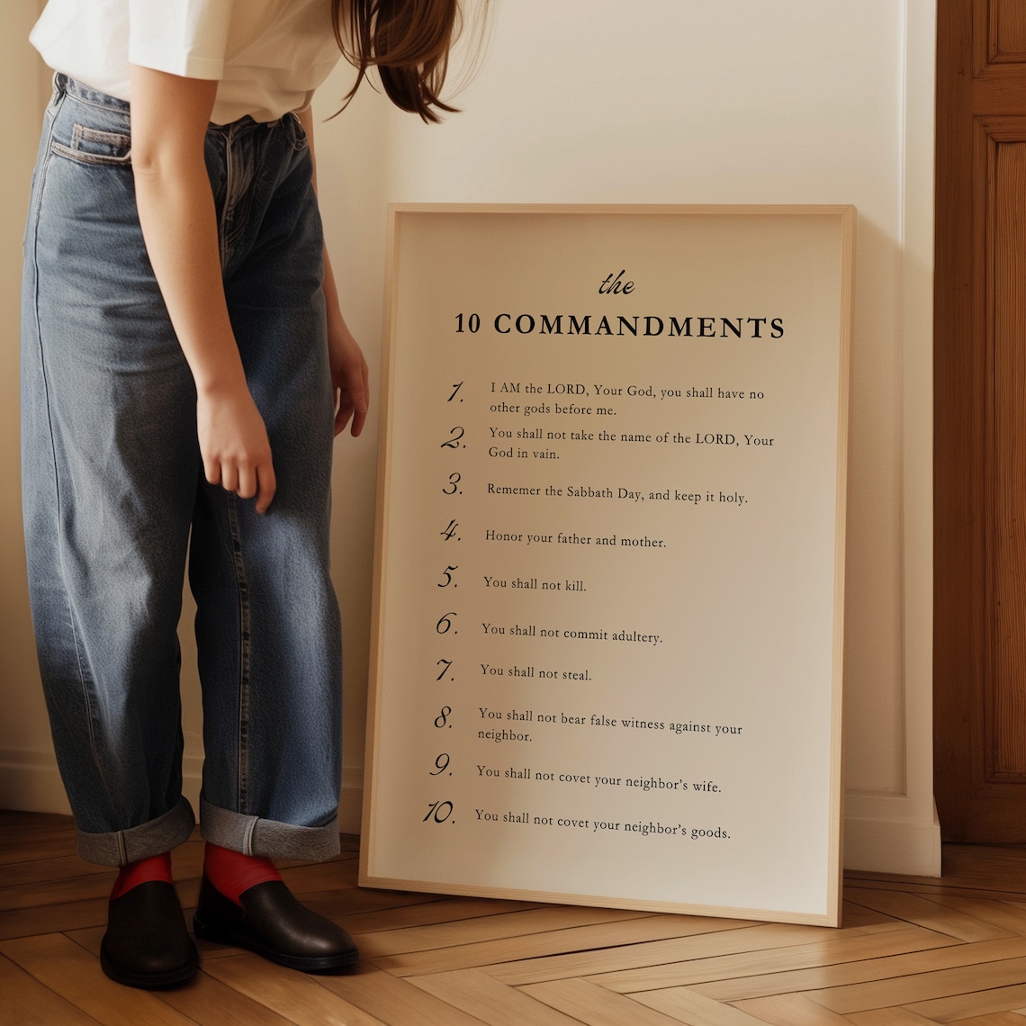 The 10 Commandments Christian Bible Verse Art Print - Image 4