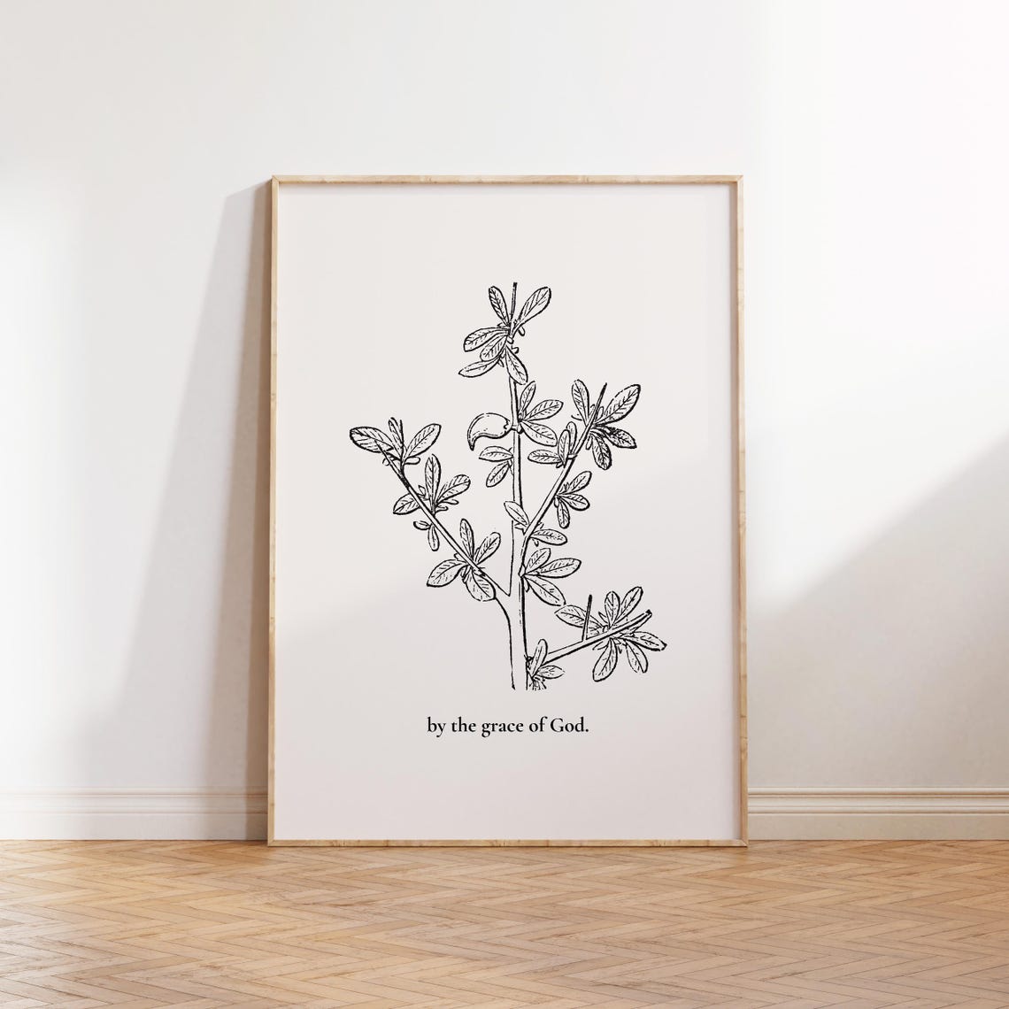 By the Grace of God Botanical Branch Line Art Scripture Poster - Image 3