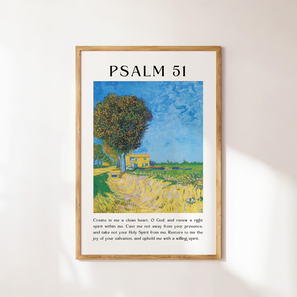 Psalm 51 Create in Me a Clean Heart Golden Field Painting Poster - Image 4