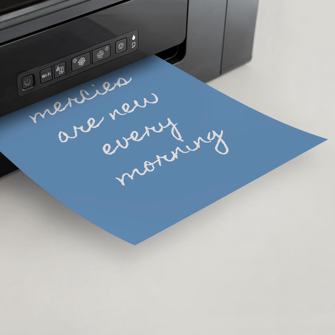 His Mercies Are New Every Morning Blue Hand Lettered Verse Poster - Image 4