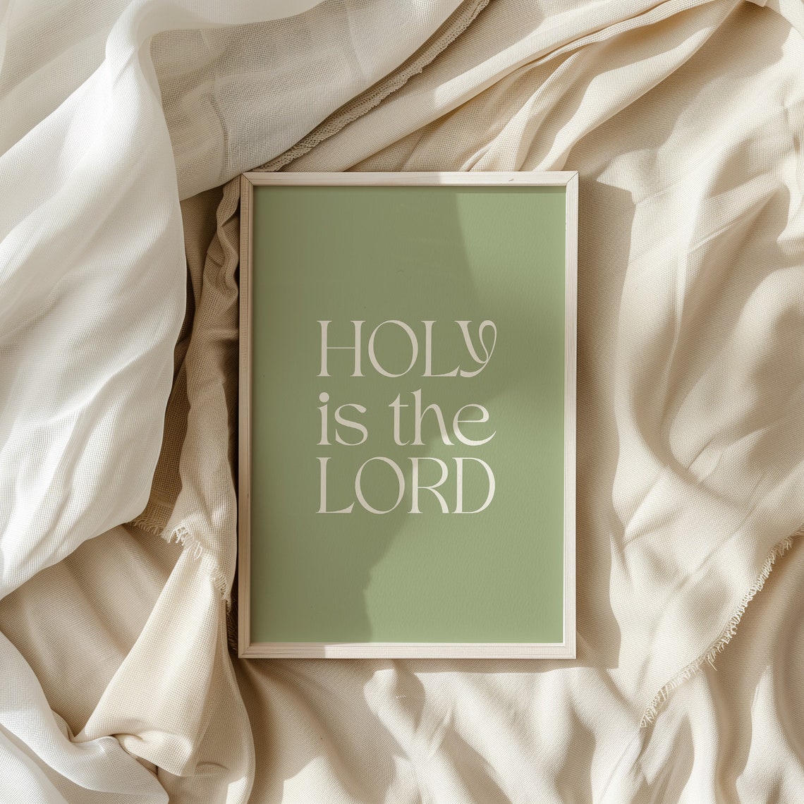 Holy Is the Lord Modern Sage Green Worship Typography Poster