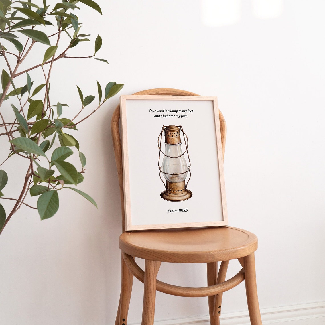 Your Word Is a Lamp Psalm 119 Vintage Lantern Scripture Poster - Image 3