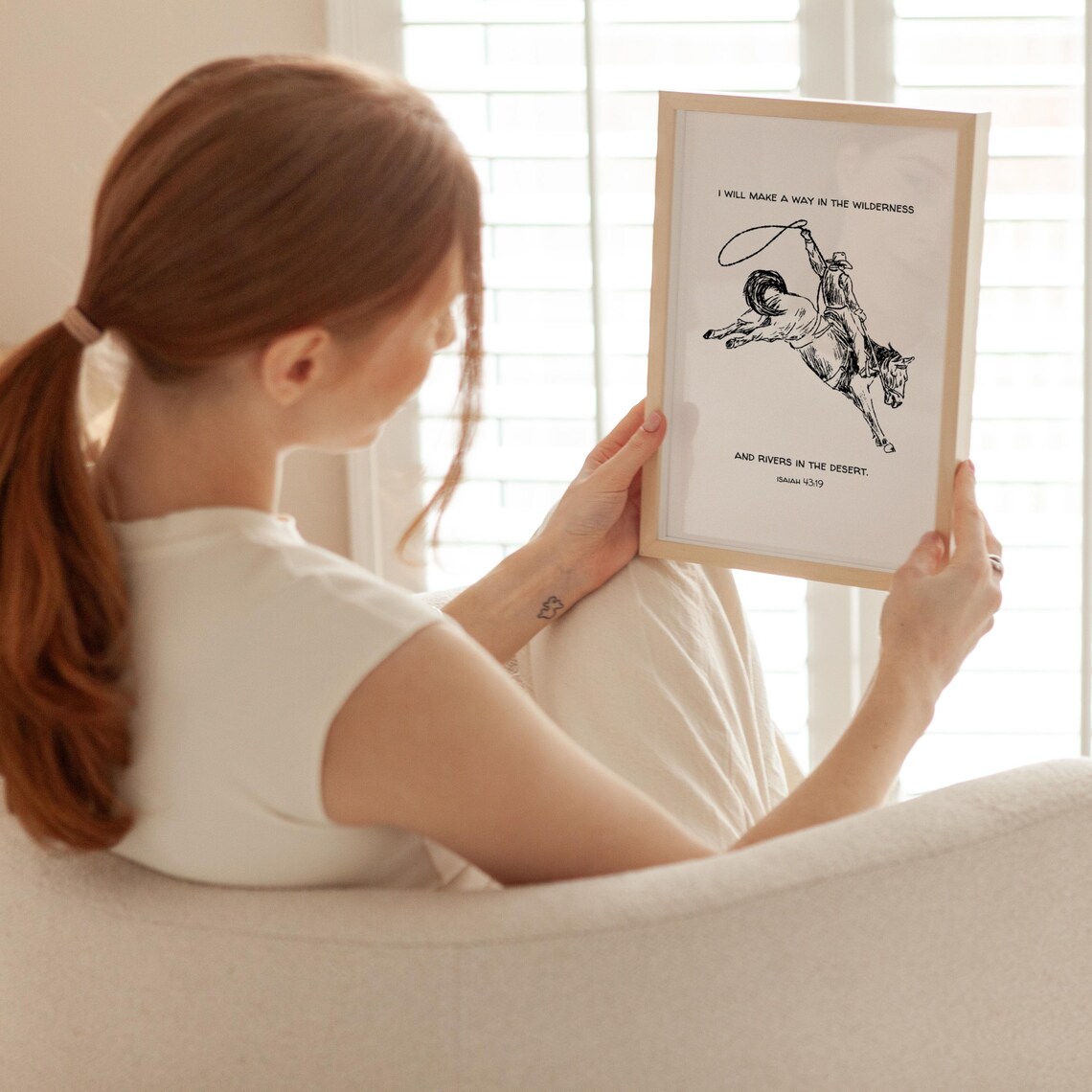 Isaiah 43 Western Christian Art Print, Cowboy Decor - Image 3