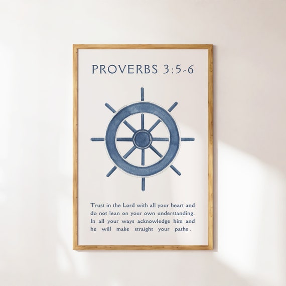 Proverbs 3 Coastal Granddaughter Prints Christian Wall Art Bible Verse Decor Apartment Housewarming Gift Blue Decor