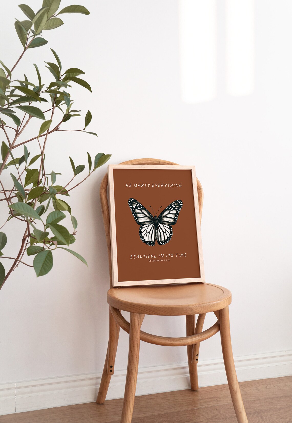 Ecclesiastes 3 Butterfly Art Print, Christian Decor - Image 2