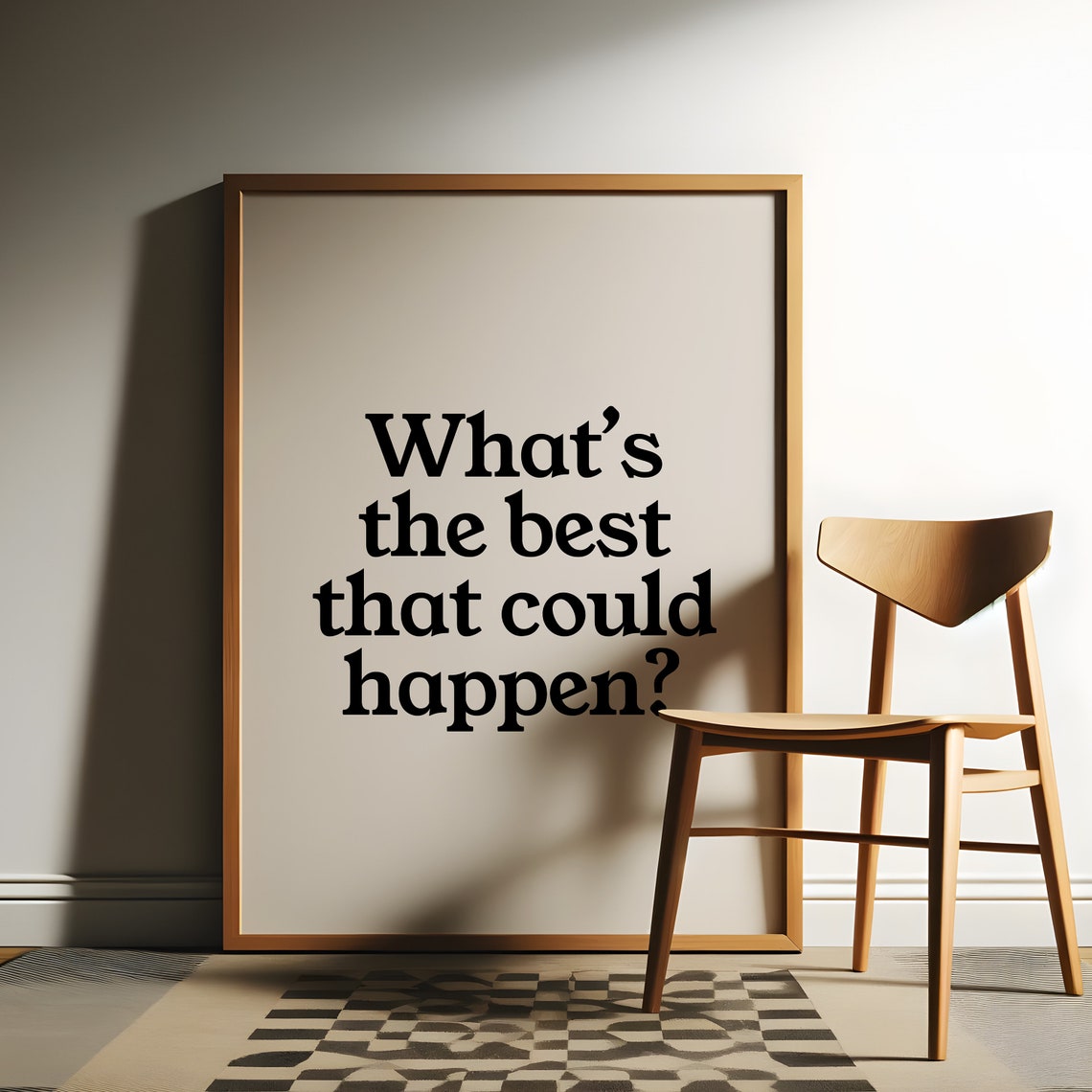 What's the Best That Could Happen Black Minimalist Quote Poster - Image 3