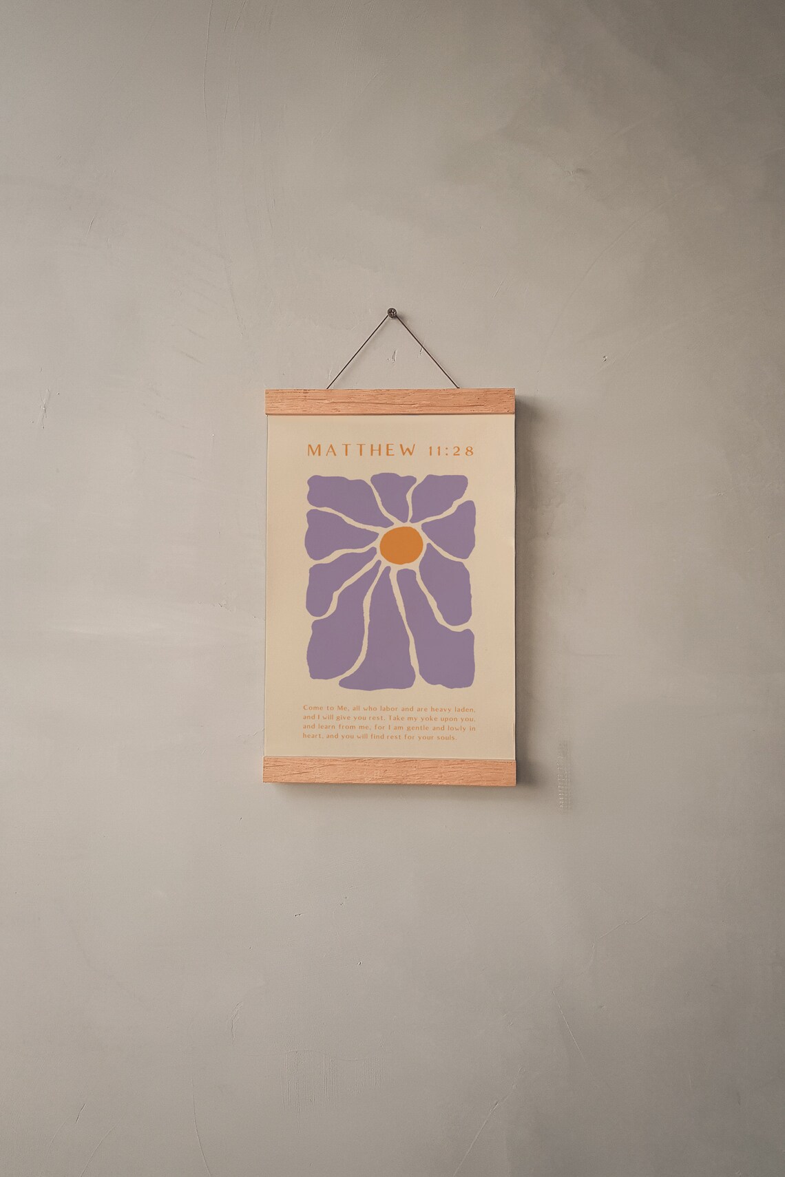 Matthew 11 Come to Me Purple Abstract Flower Christian Rest Poster - Image 4