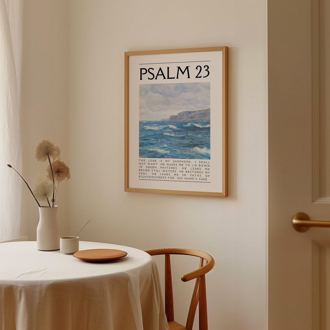 Psalm 23 Ocean Waves The Lord Is My Shepherd Scripture Art Poster - Image 3