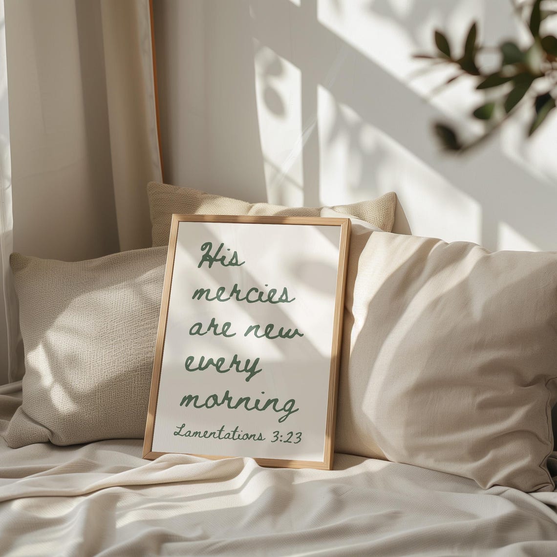 His Mercies Are New Every Morning Forest Green Script Poster - Image 3