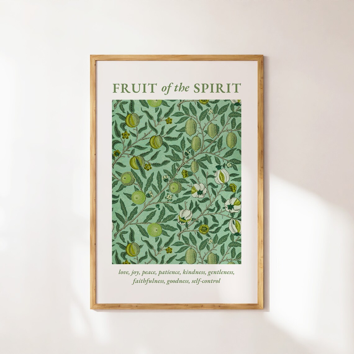 Fruit Of The Spirit Art Print, Sage Green Floral - Image 4