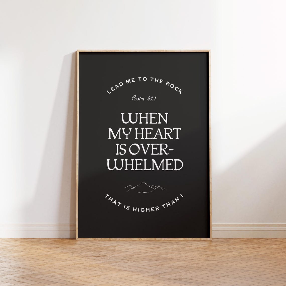 Lead Me To The Rock Psalm 62 Black Mountain Scripture Verse Poster - Image 3