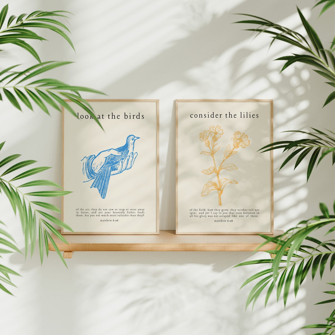 Consider the Lilies Matthew 6 Gold Botanical Christian Wall Art - Image 3