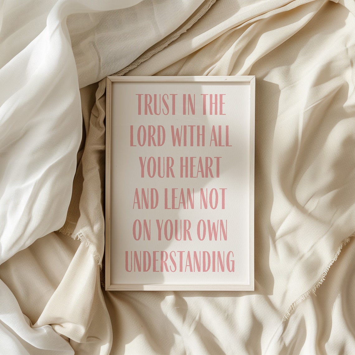 Trust in the Lord With All Your Heart Pink Typography Poster - Image 4