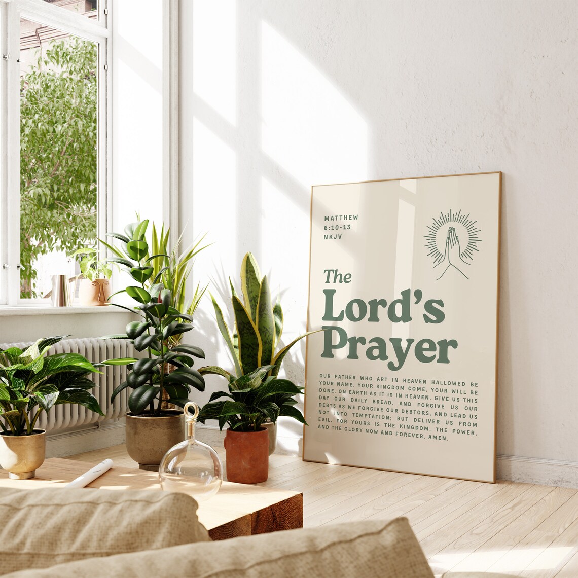 The Lord's Prayer Retro Christian Poster Print - Image 3